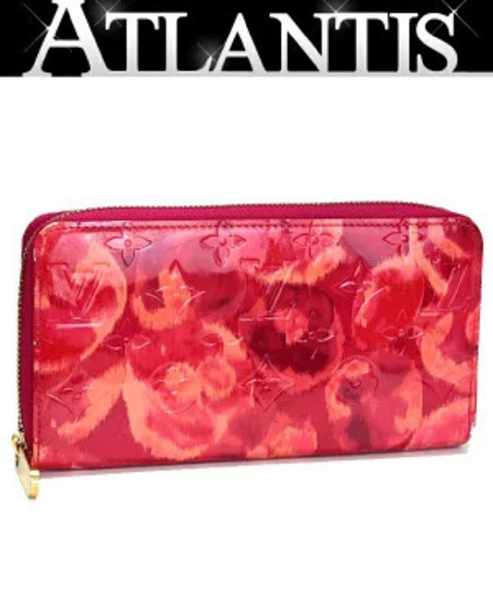 Louis Vuitton Zippy Wallet Round Zipper Long Ikat Flower Vernis Red